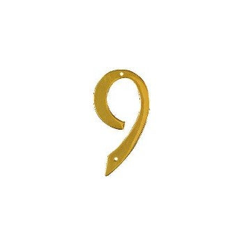 National 211672 Solid Brass/Pb #9 Number, Visual Pack 1901 4inches