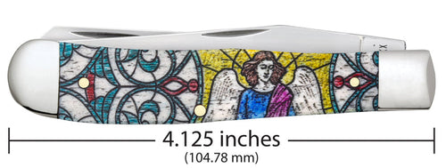 Case Stained Glass Angel Natural Bone Color Wash Trapper