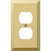 Amerelle 1-Gang Stamped Steel Outlet Wall Plate, Polished Brass